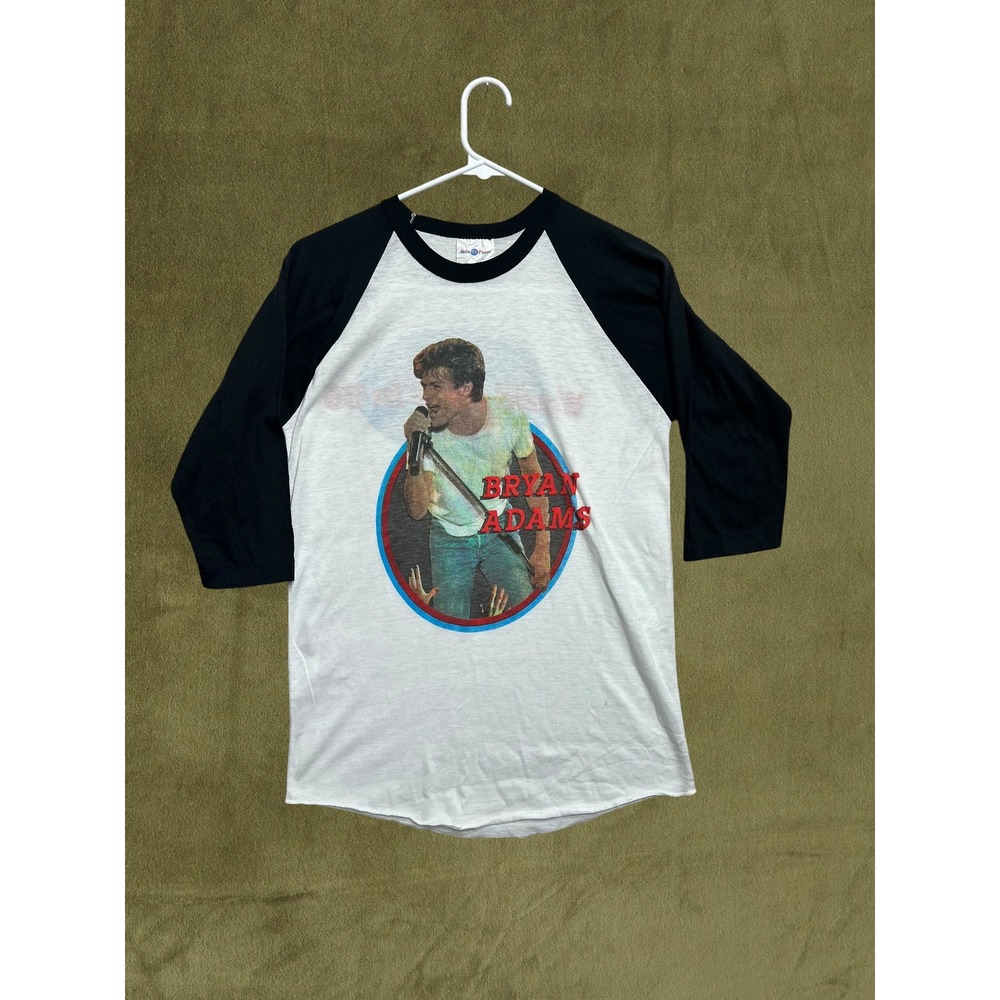1985 Bryan Adams World Wide Tour Baseball Tee Raglan Shirt Small 80s Rock